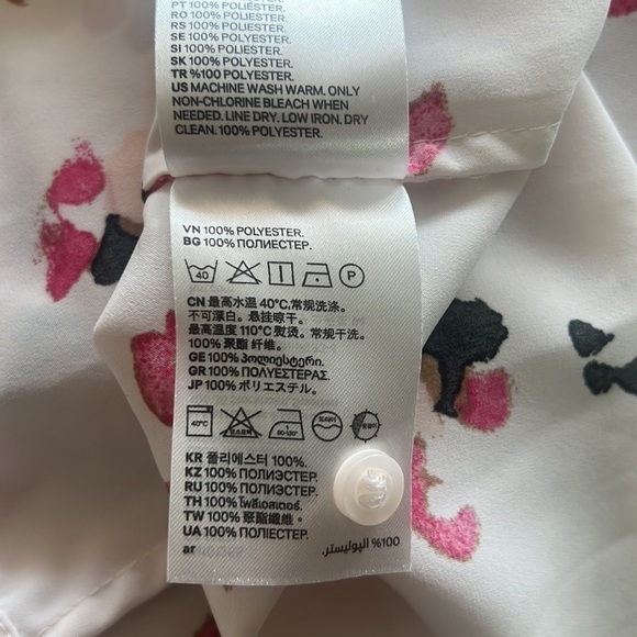 H&M Silky Soft Long Sleeve Collared Button Up Shirt Blouse Size 14 - Picture 14 of 16